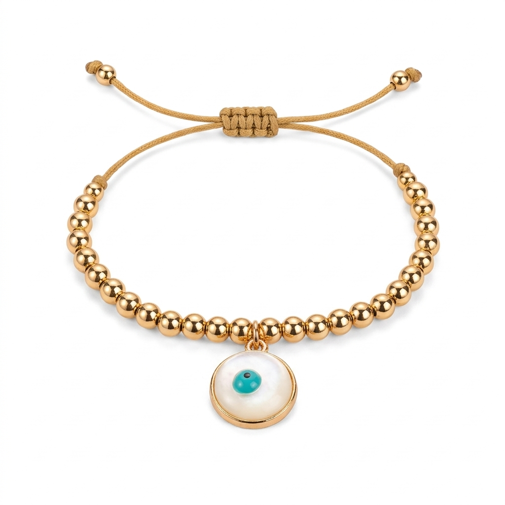 Salty Golden Retro Evil Eye Bracelet