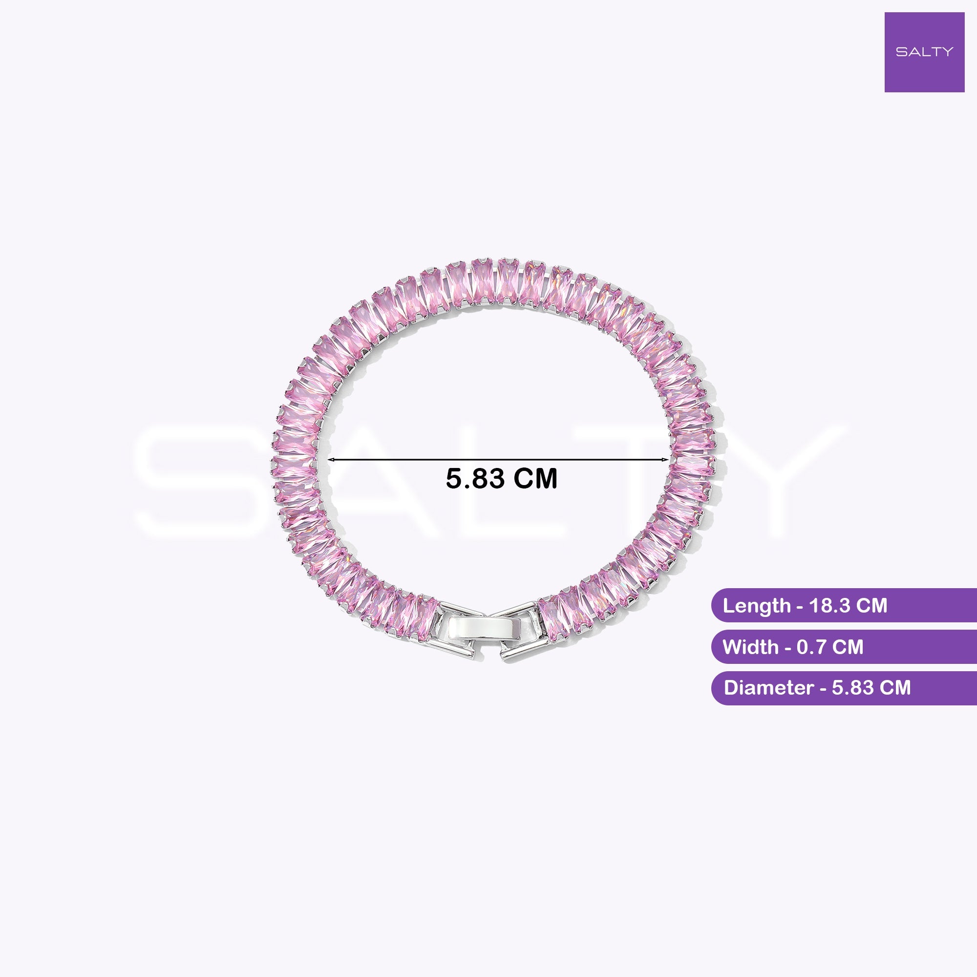 Salty Glimmer Diamond Tennis Bracelet - Pink