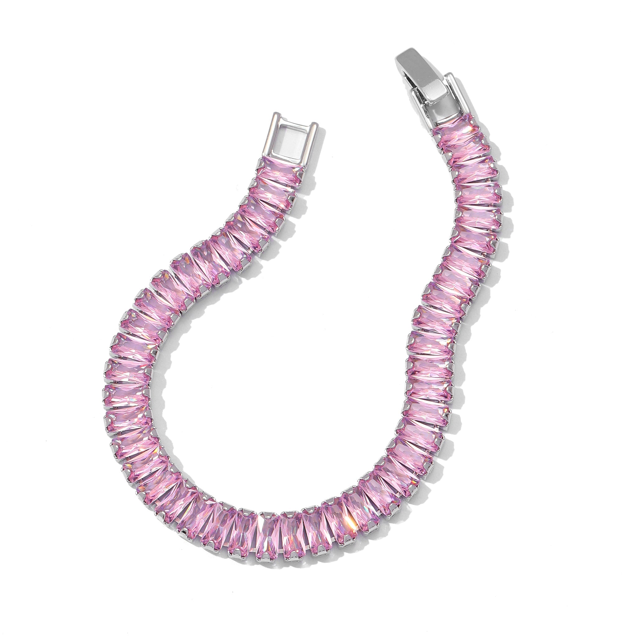 Salty Glimmer Diamond Tennis Bracelet - Pink