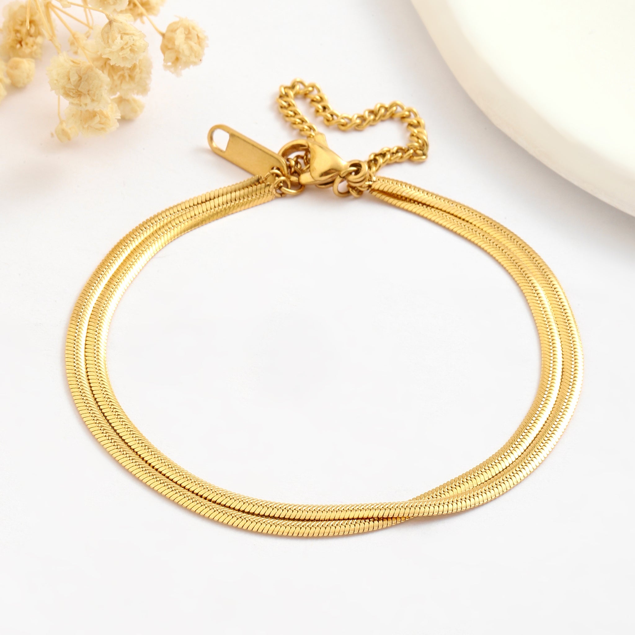 Salty Simple Layered Gold Bracelet