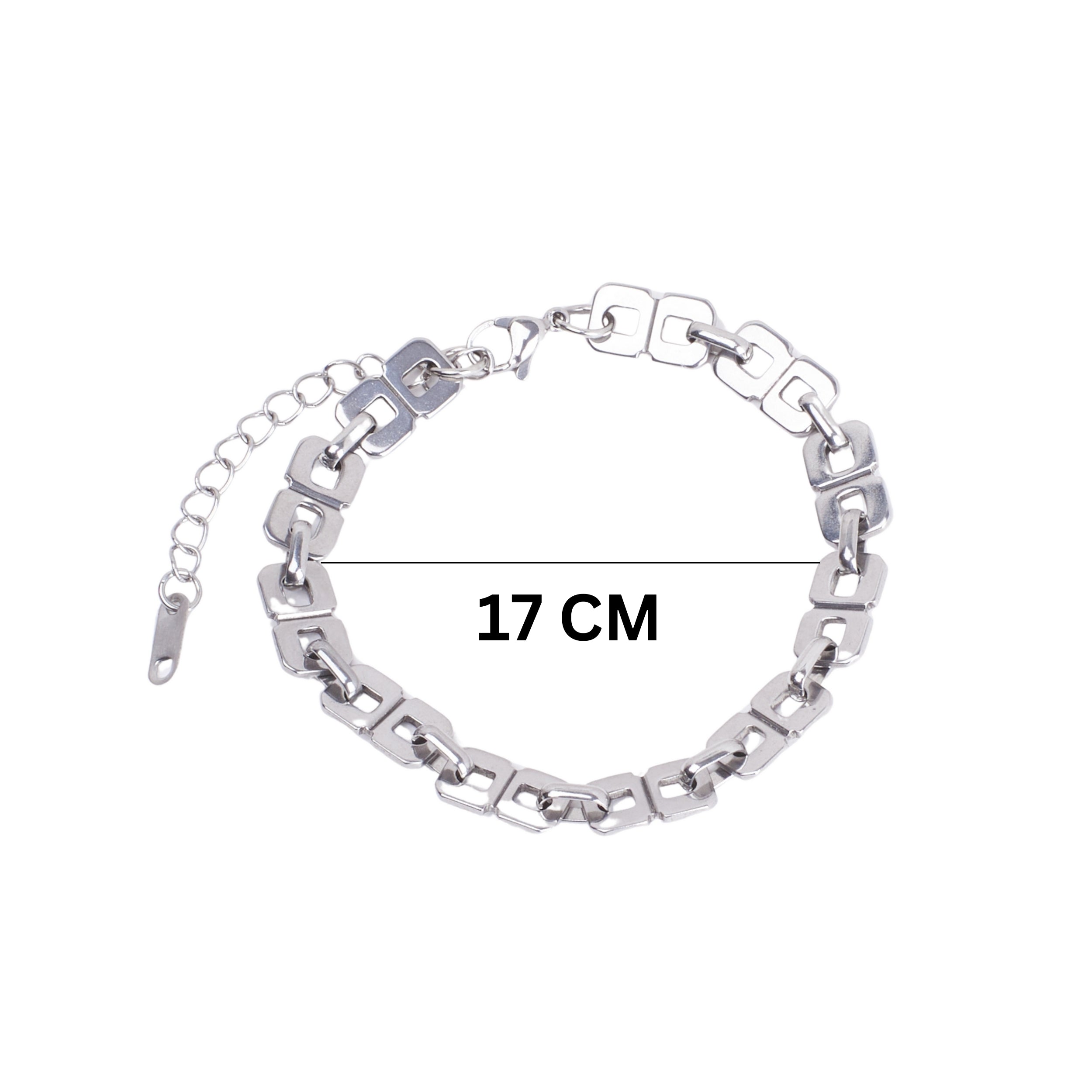 Salty Geometric Chain Silver Bracelet