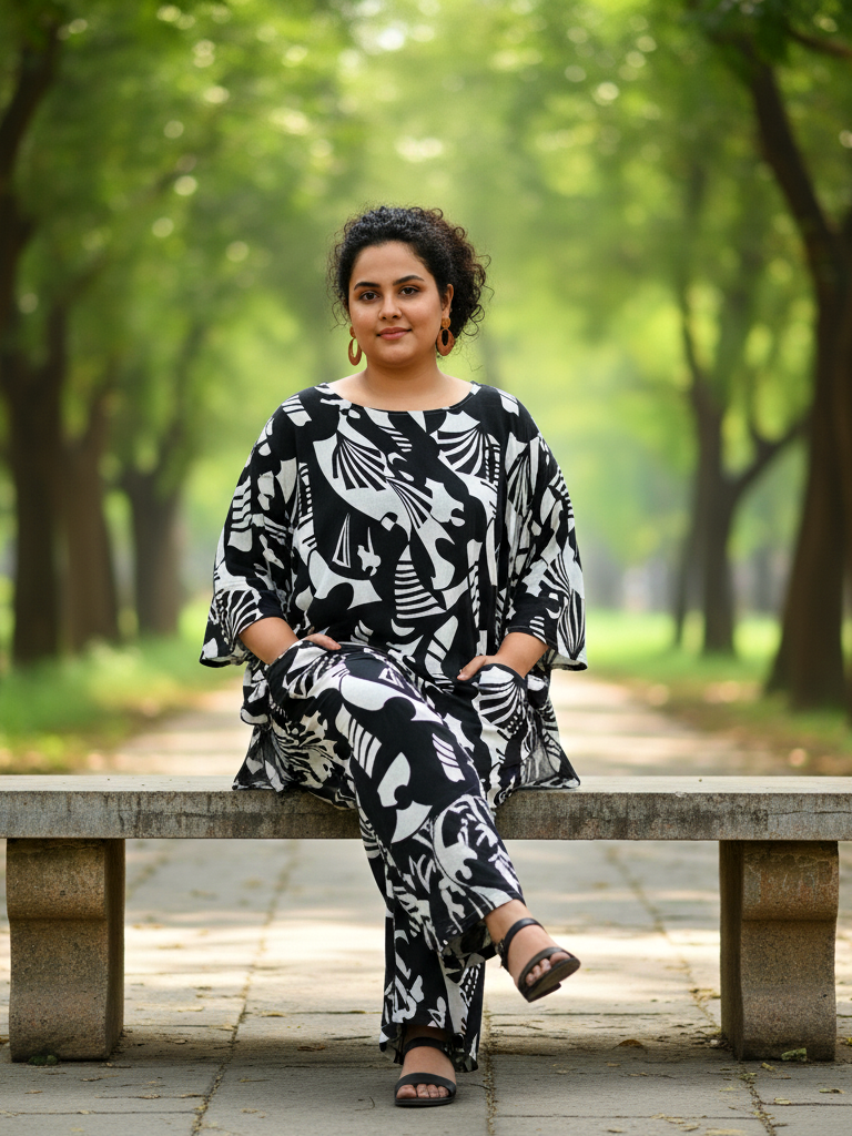 Label Flavia All-Day Comfort Plus Size Cotton Co-ord Set – Shirt and Pant Ensemble