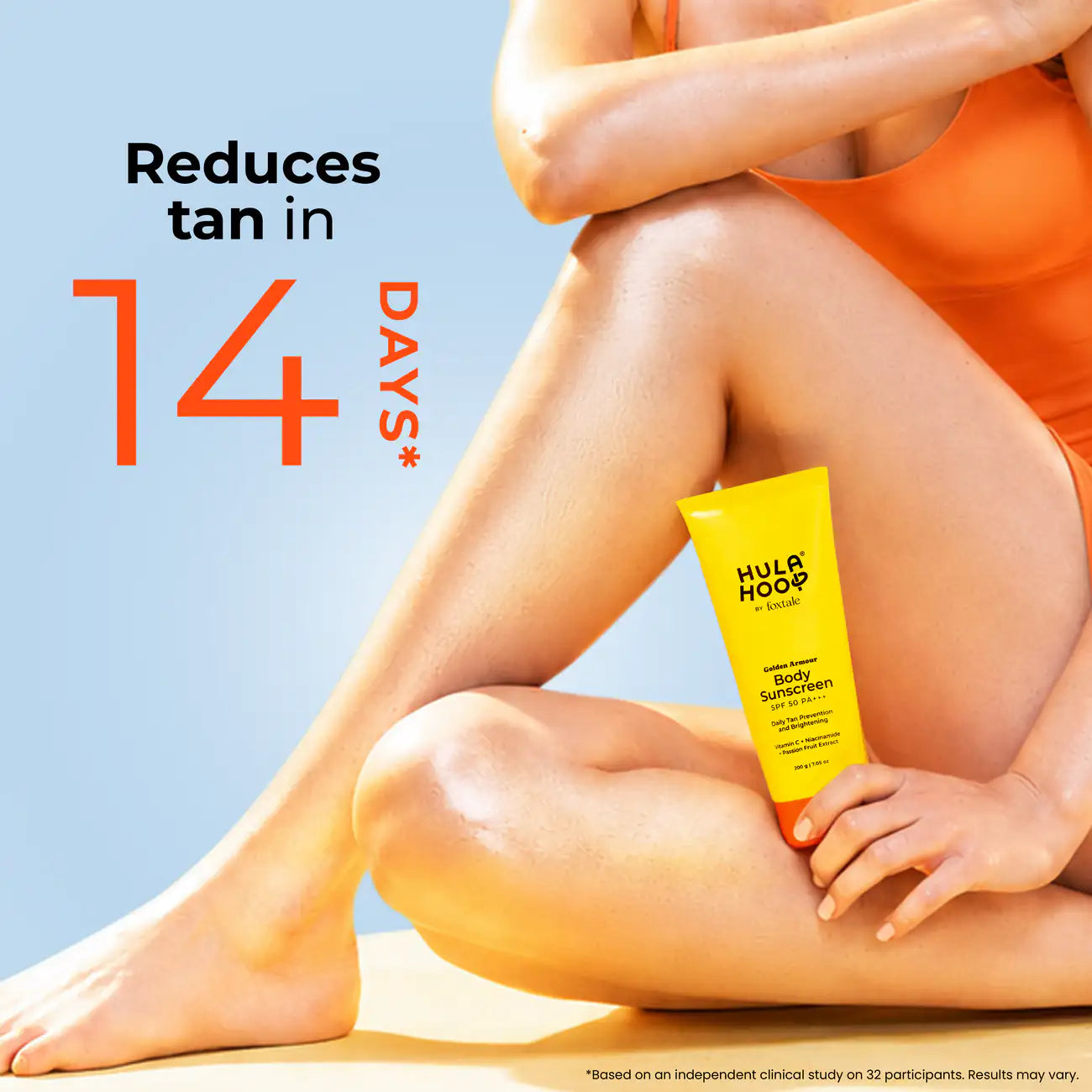 Foxtale Hula Hoop Golden Armour Body Glow Sunscreen SPF 50, In-Vivo Tested with PA+++