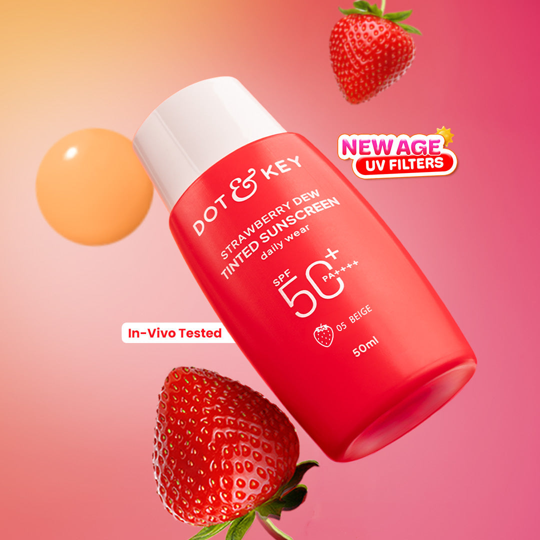 Dot & Key Strawberry Dew Tinted Sunscreen, In-Vivo Tested SPF 50+ PA++++ - Beige - 05 Medium Deep