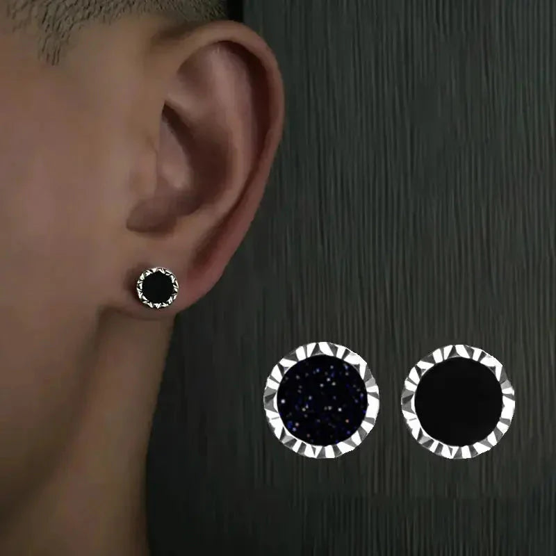 Salty Black Beaten Studs