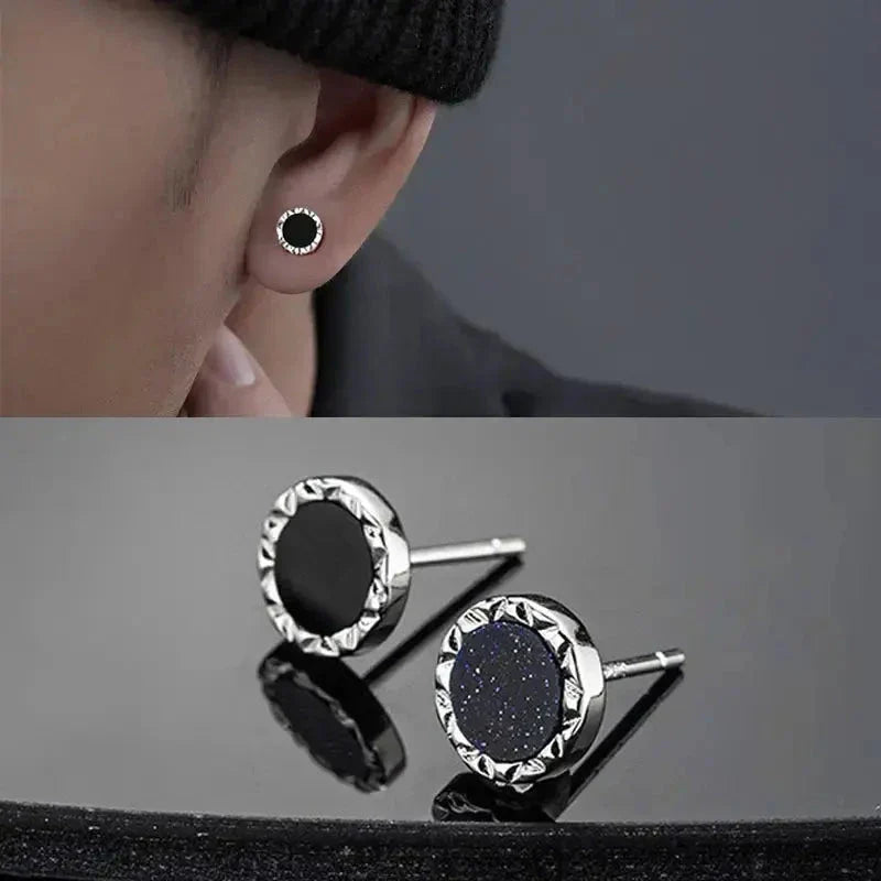 Salty Black Beaten Studs