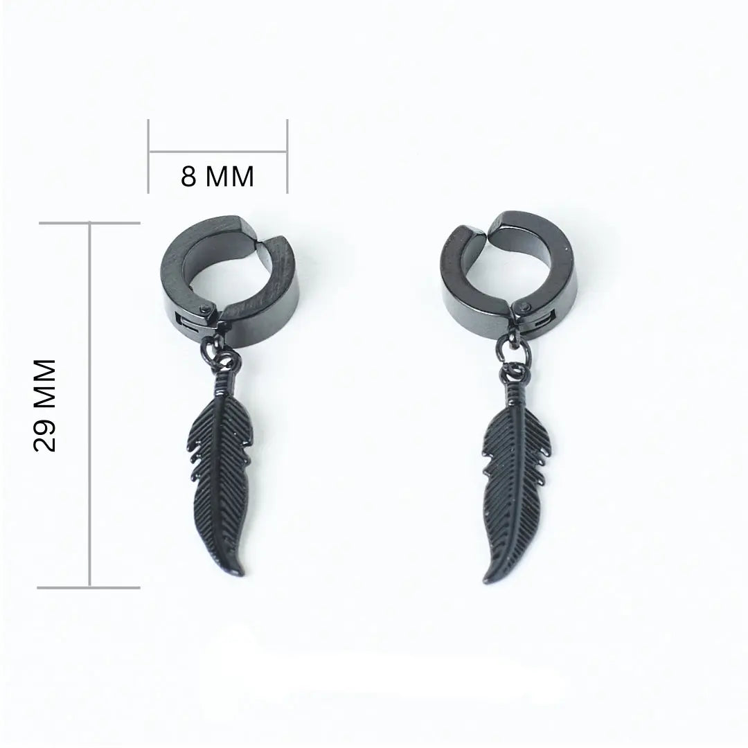 Salty Black Feather Dangles