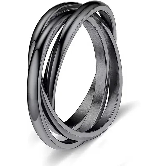 Salty Black Geometric Ring