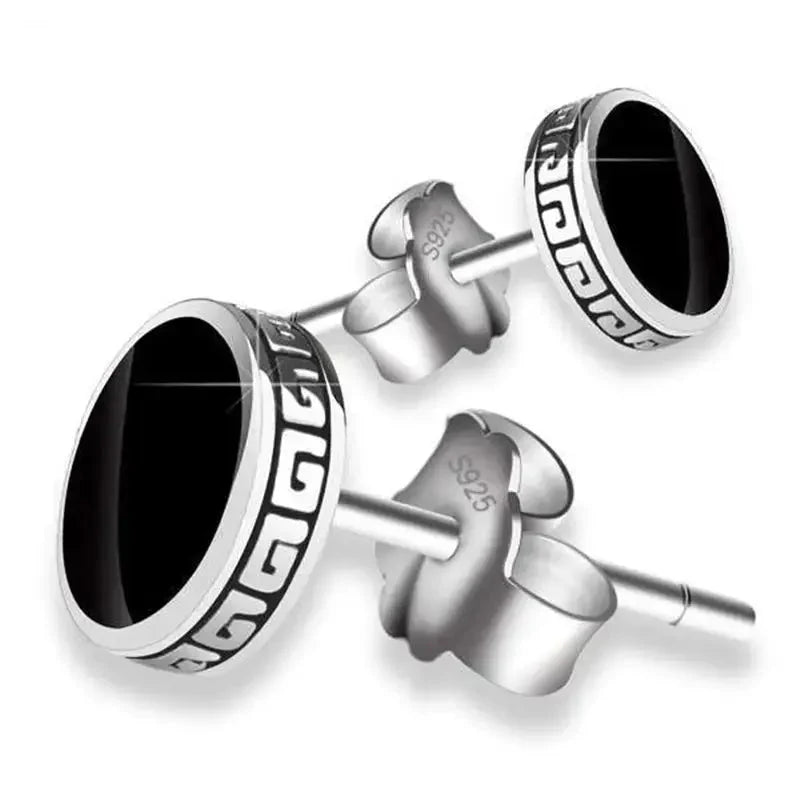 Salty Black Simple Studs