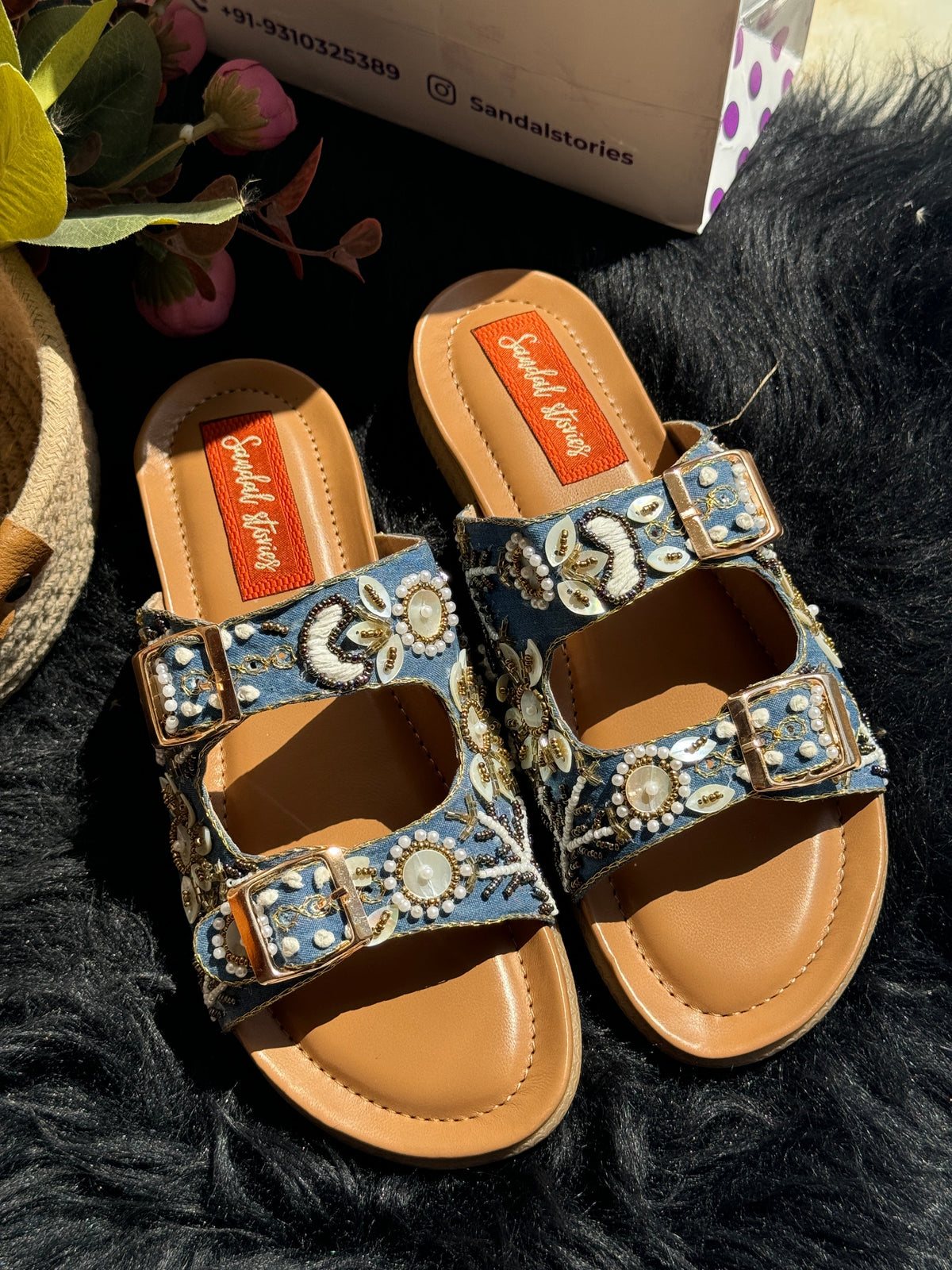 Sandal Stories Doctor Sole Embroidered Slider