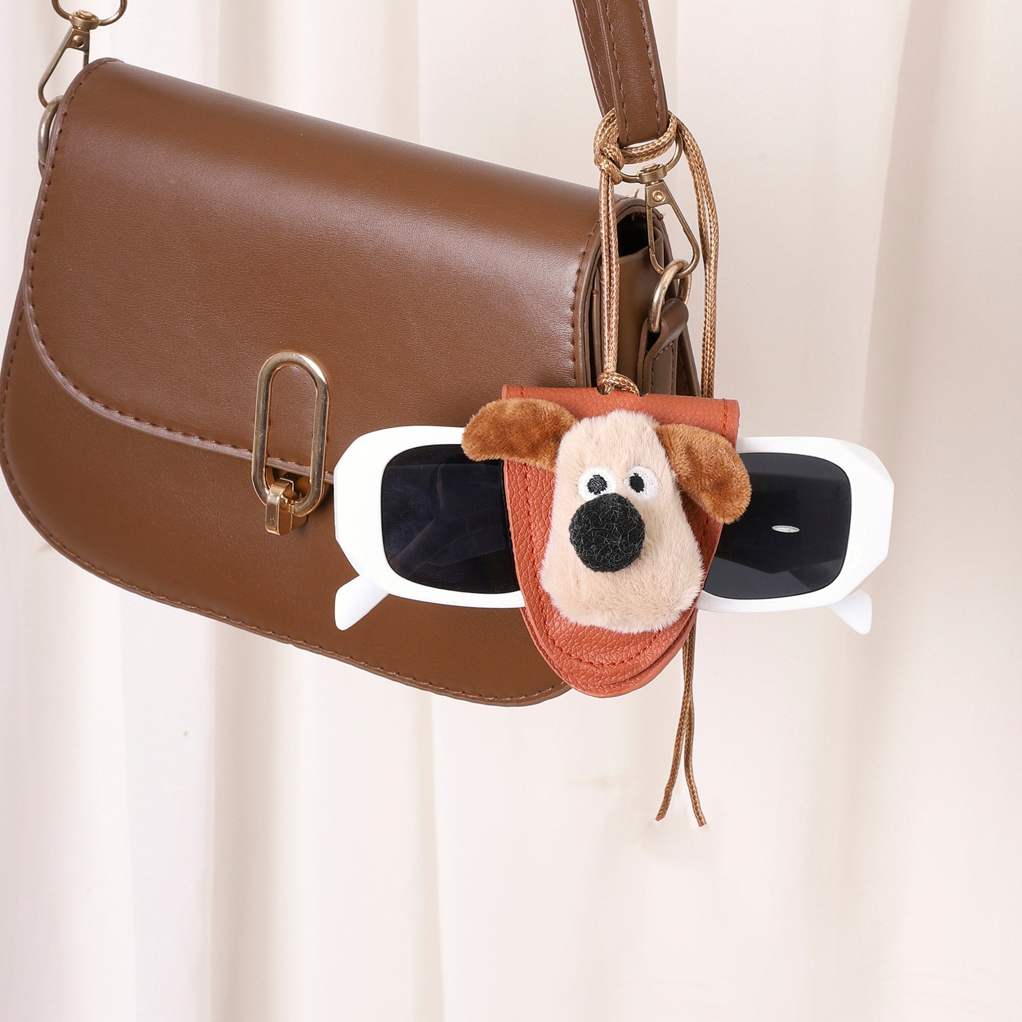 Salty Cute Puppy Sunglasses and Scarf Holder Bag Charm