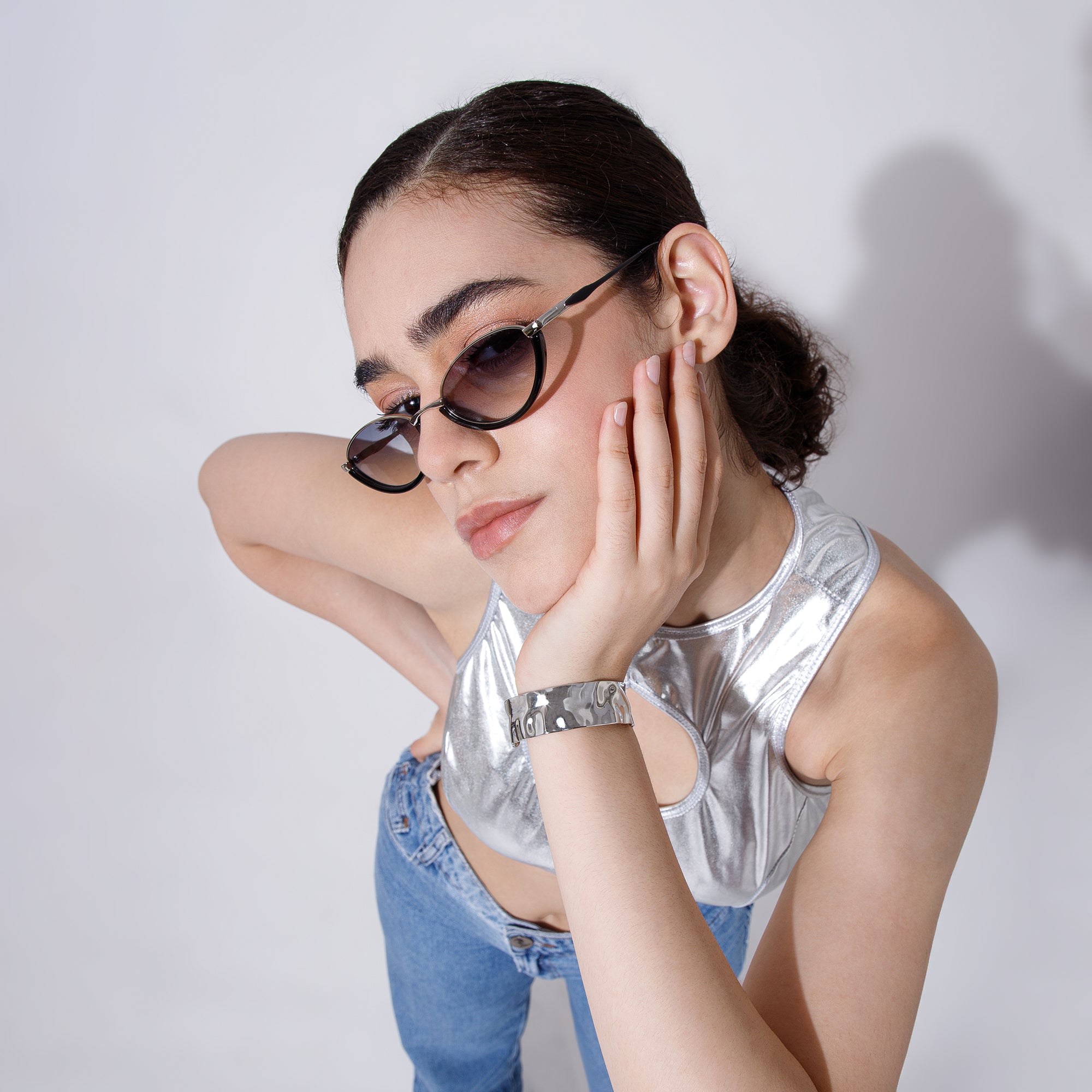 Salty Chrome Chic Sunglasses and Bracelet Set