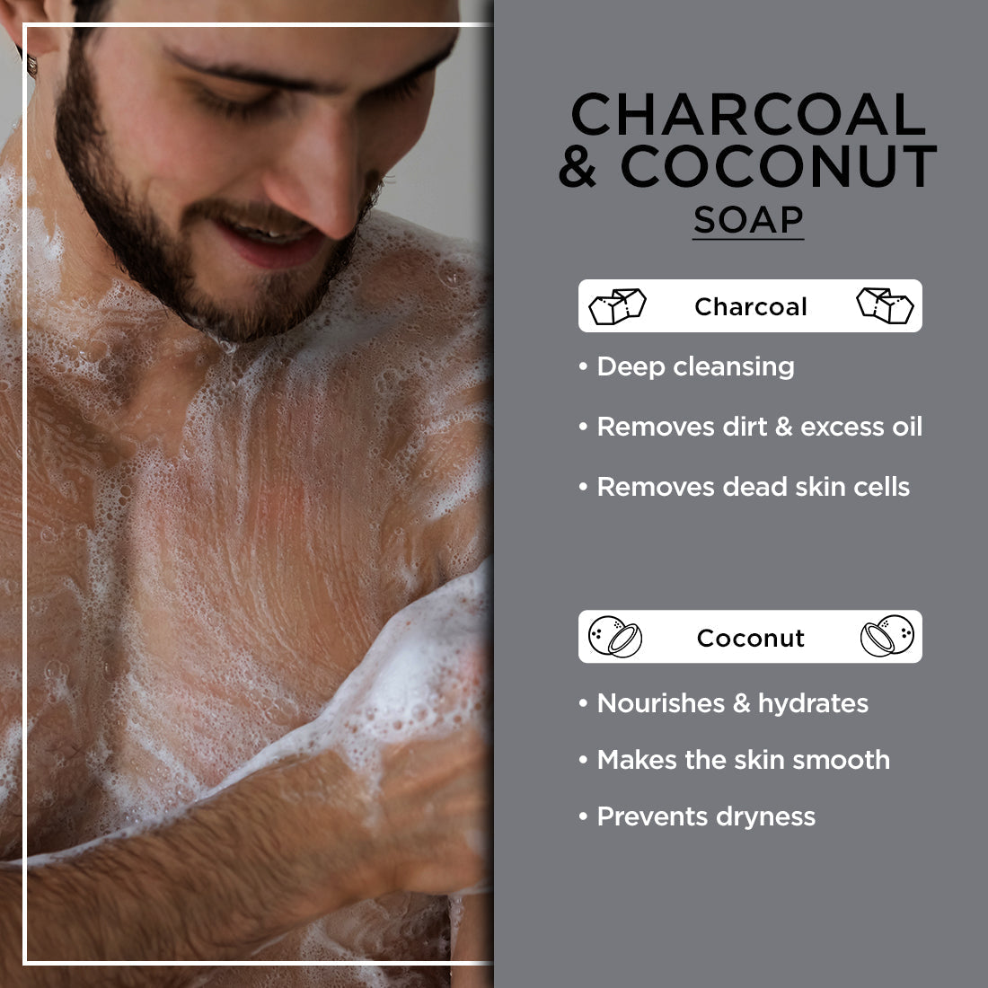 The Man Company Charcoal Soap - 100g