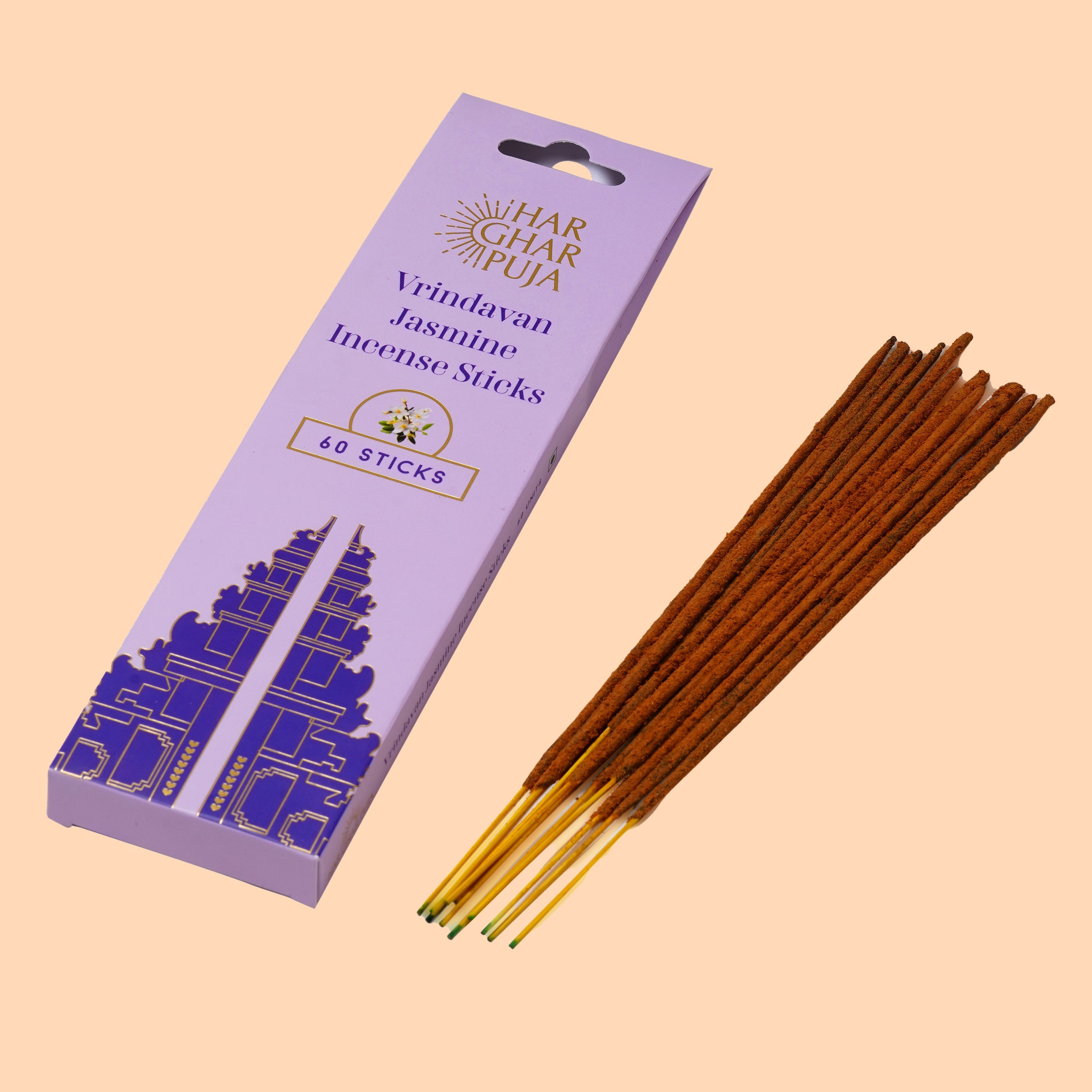 Har Ghar Puja Vrindavan Jasmine Incense Stick (Set of 3)