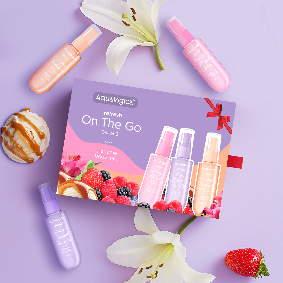 Aqualogica Refresh+ On The Go - Set Of 3 (20ml) Perfume Body Mist
