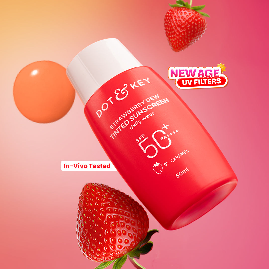 Dot & Key Strawberry Dew Tinted Sunscreen, In-Vivo Tested SPF 50+ PA++++ - Caramel - 07  Deep