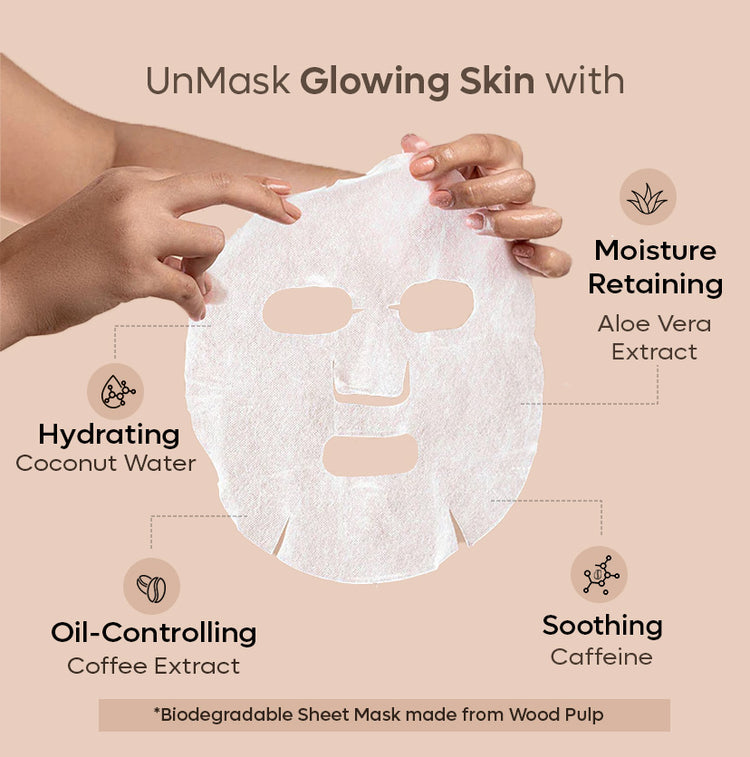 mCaffeine Coconut Water Coffee Sheet Mask - 20g