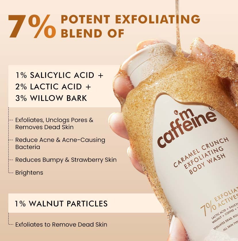 mCaffeine Exfoliating Caramel Crunch Body Wash - 300ml