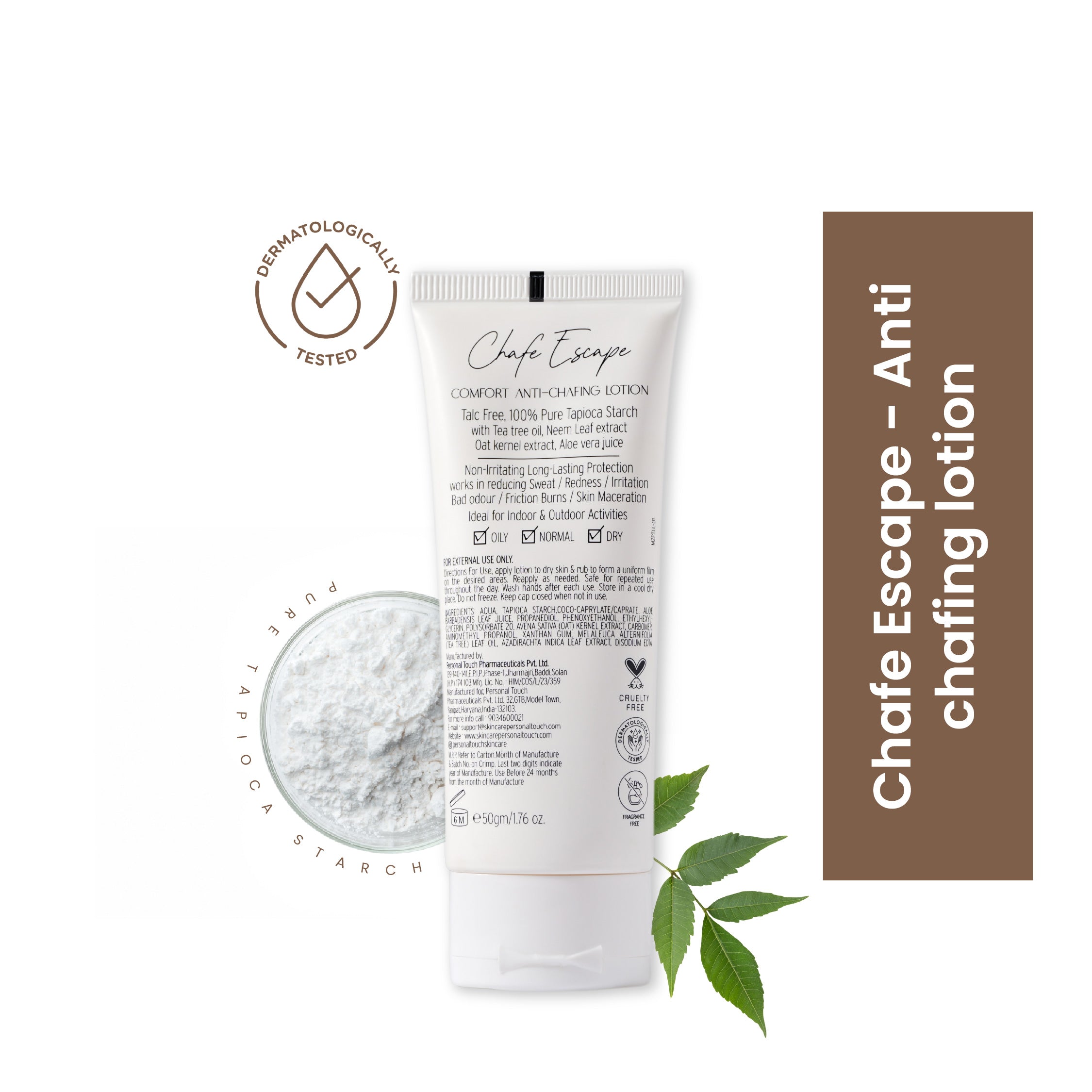Personal Touch Chafe Escape Comfort Anti-Chafing Lotion 50g - Pack of 2