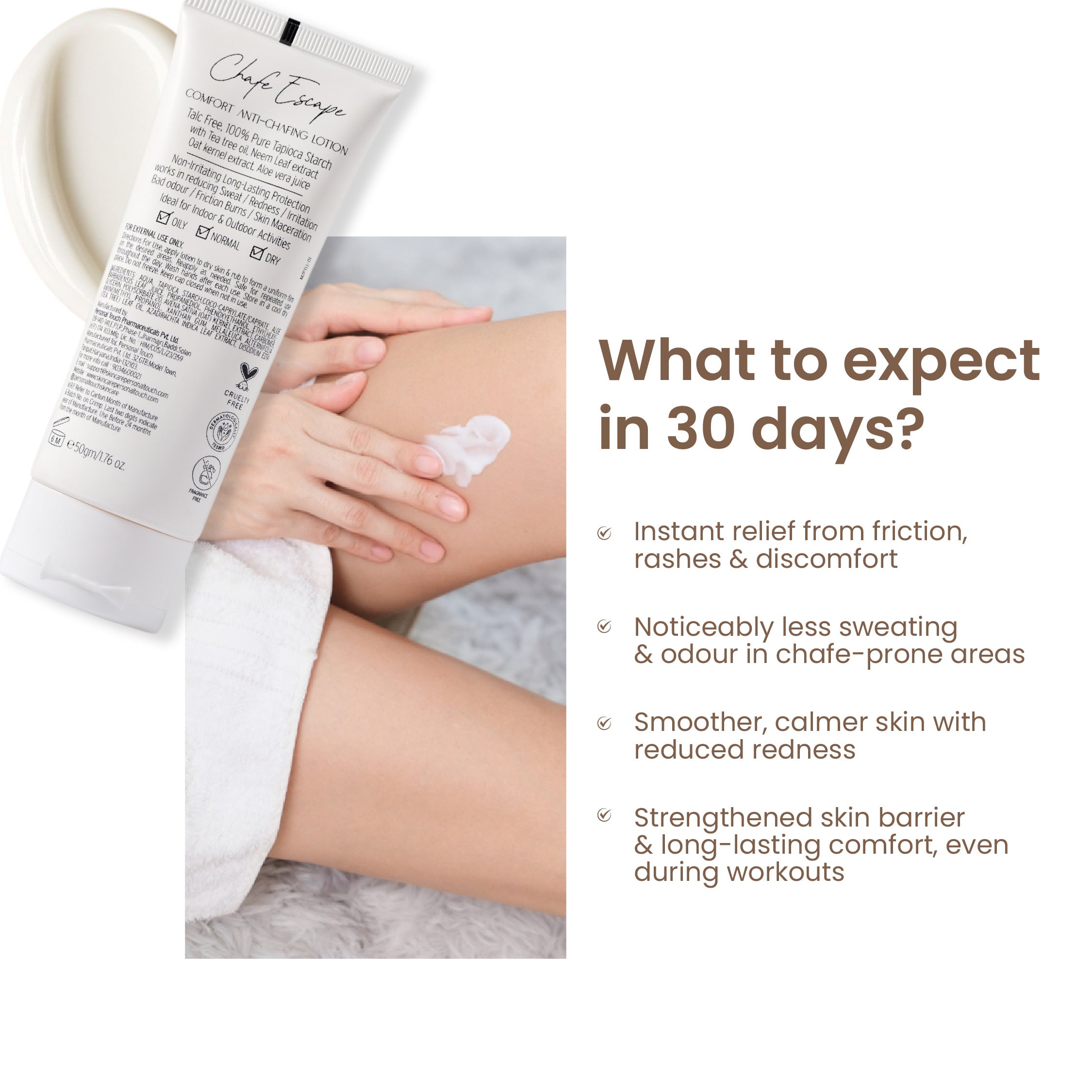 Personal Touch Chafe Escape Comfort Anti-Chafing Lotion 50g - Pack of 2