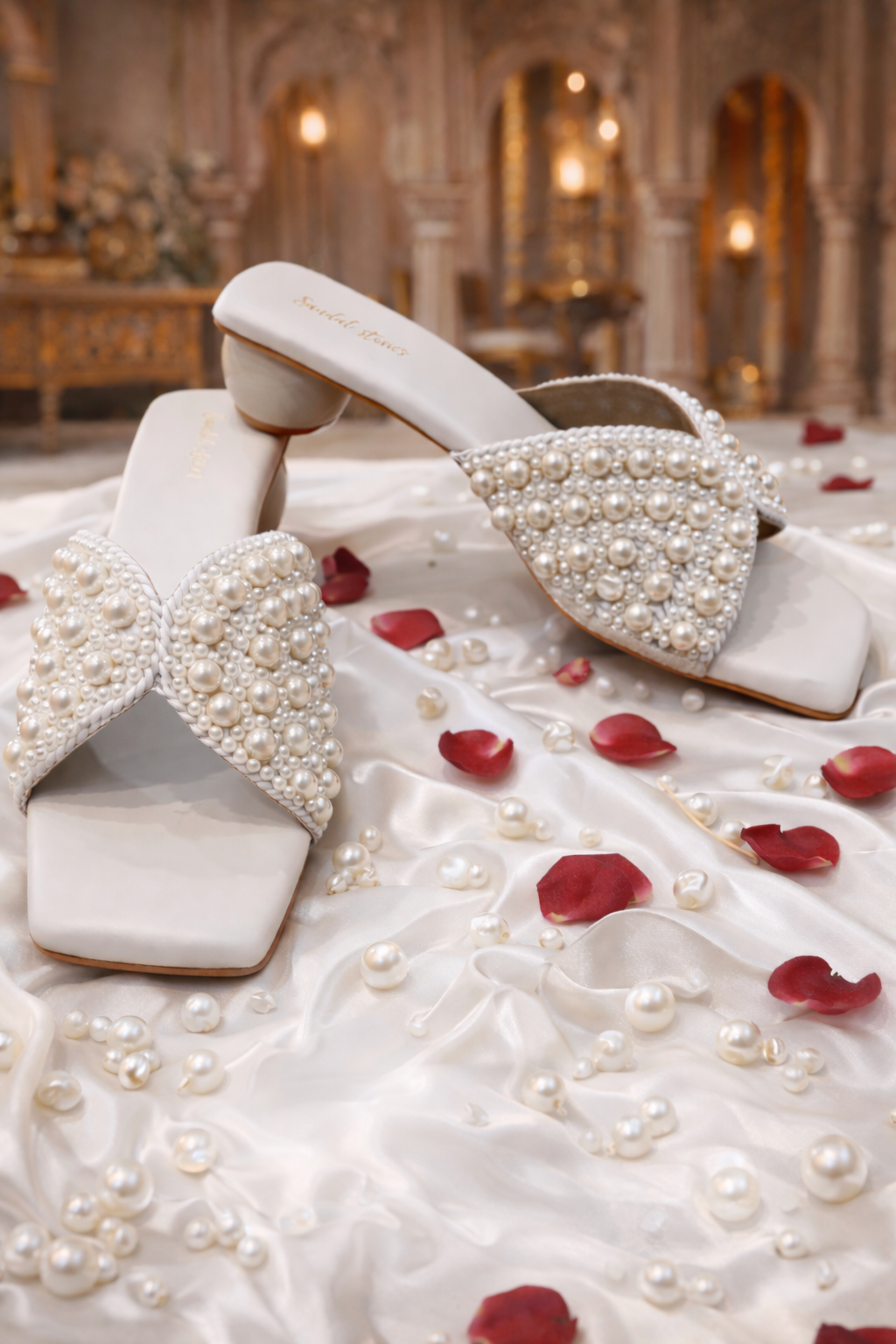Sandal Stories Aarohi Pearl Luxe Heels - 1.5 Inches