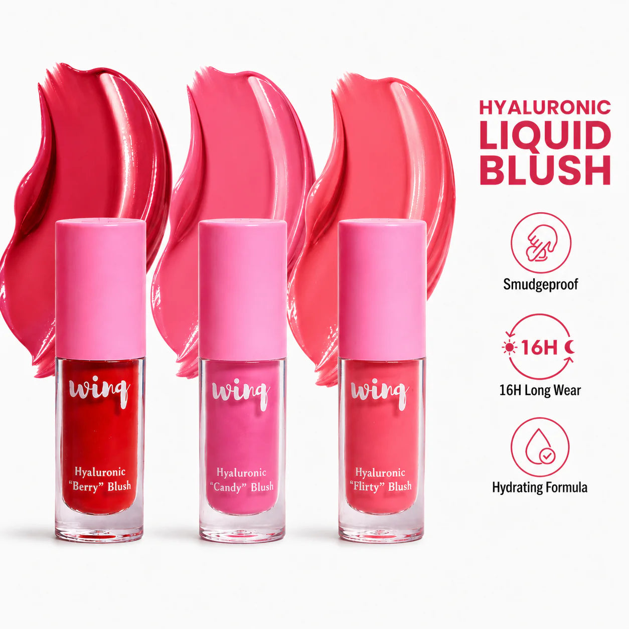 Winq Cosmetics Combo of 3 Blushes (Flirty, Berry, Candy) + Free Gift