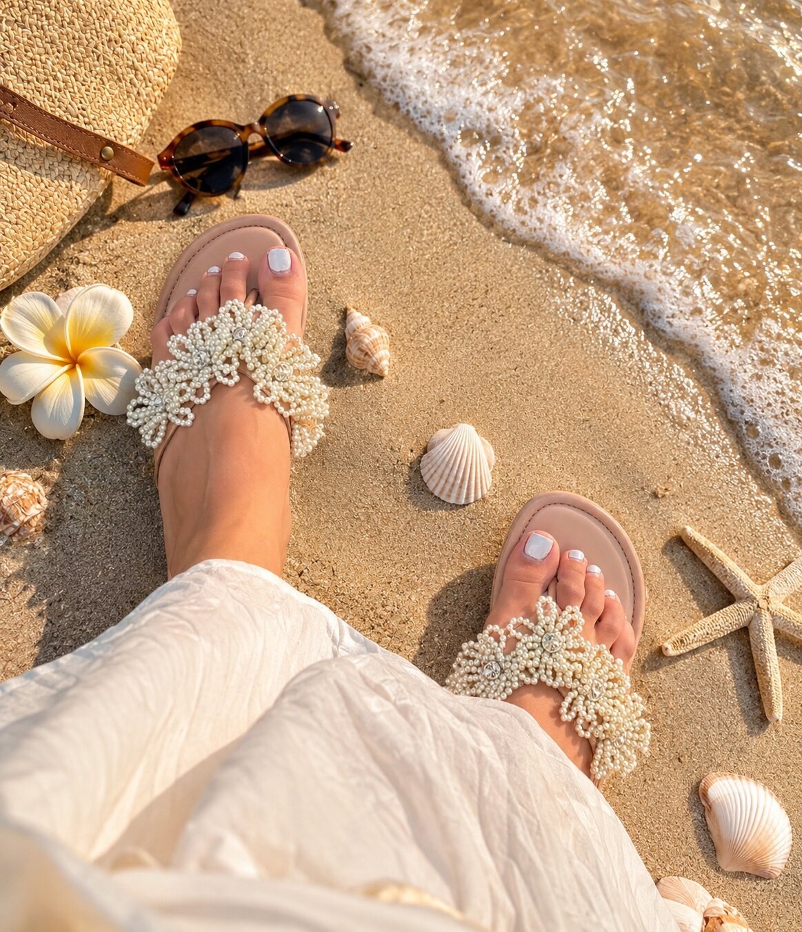 Sandal Stories Pearl Blossom Flats