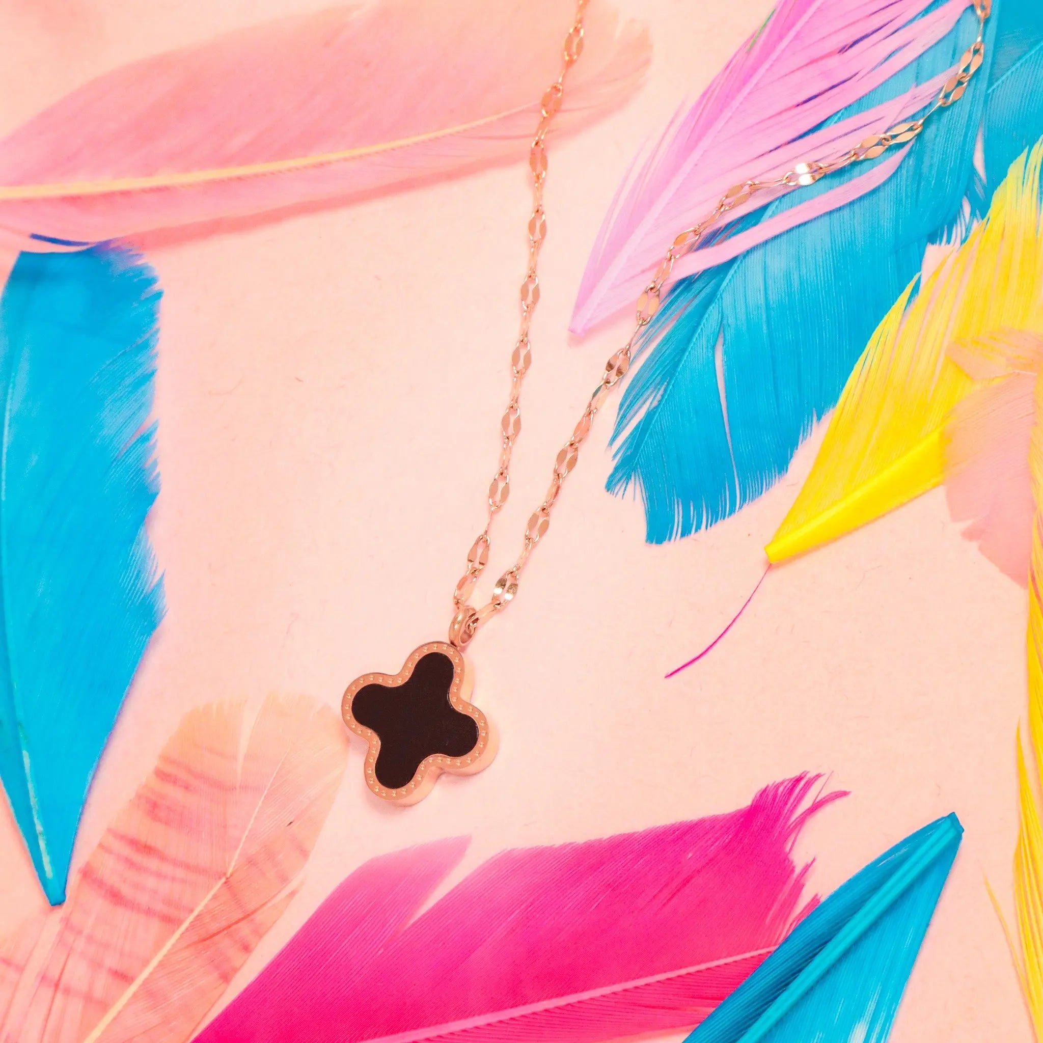 Salty Clover Lucky Charm Necklace -  Stainless Steel