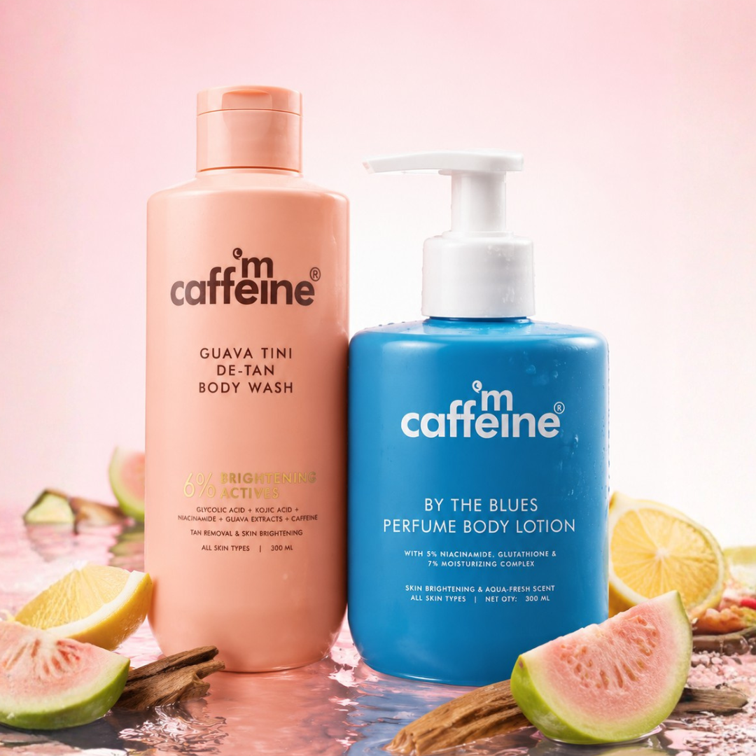 mCaffeine De-Tan Body Wash + Brightening Perfume Body Lotion (combo)