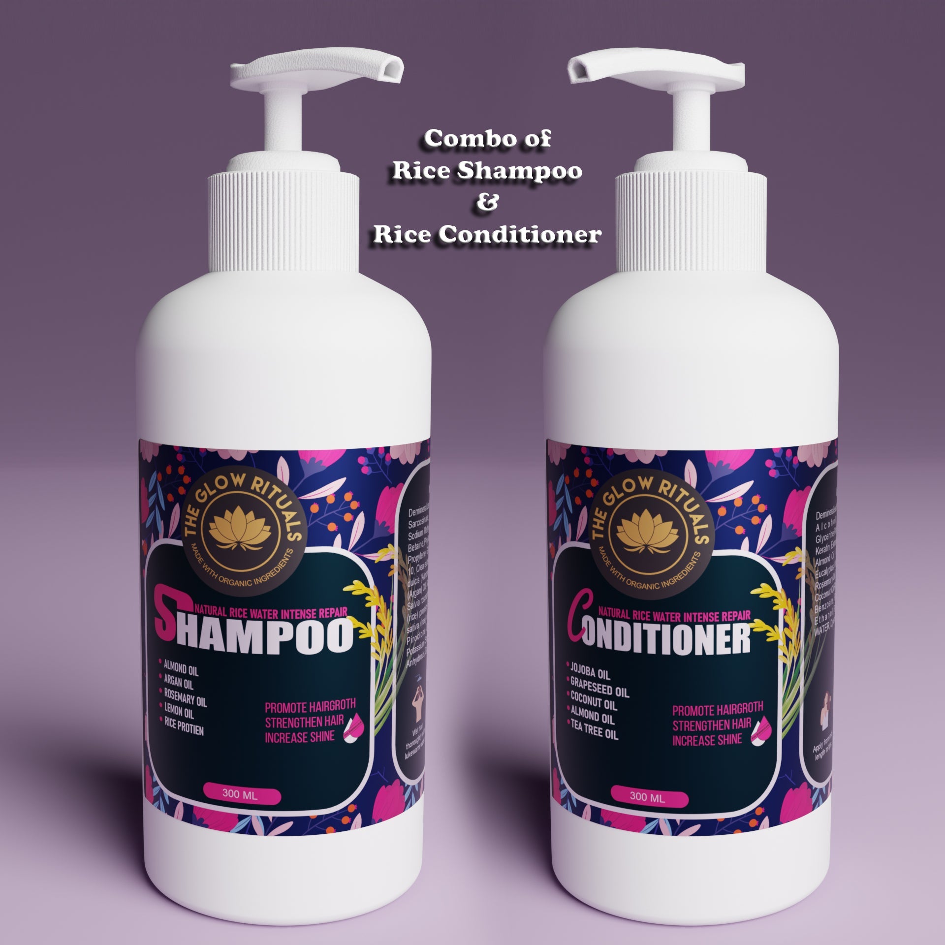 The Glow Rituals Rice Shampoo & Conditioner Combo (Pack Of 2)