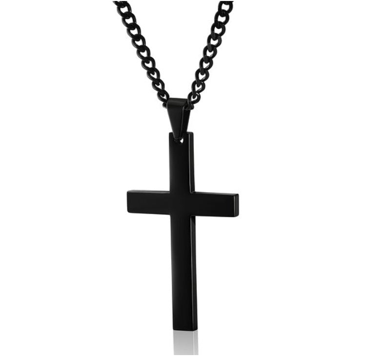 Salty Christ'S Crucifix Black Chain