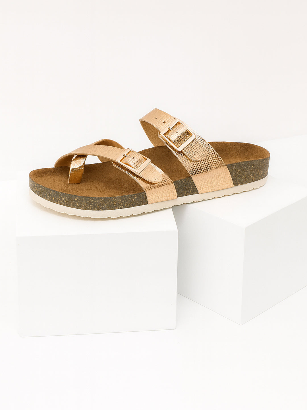 LYDC London - Rose gold L Grain Sandals for Women - Soho - Rose gold