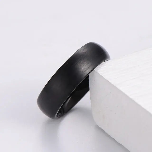 Salty Curved Black Nugget Ring