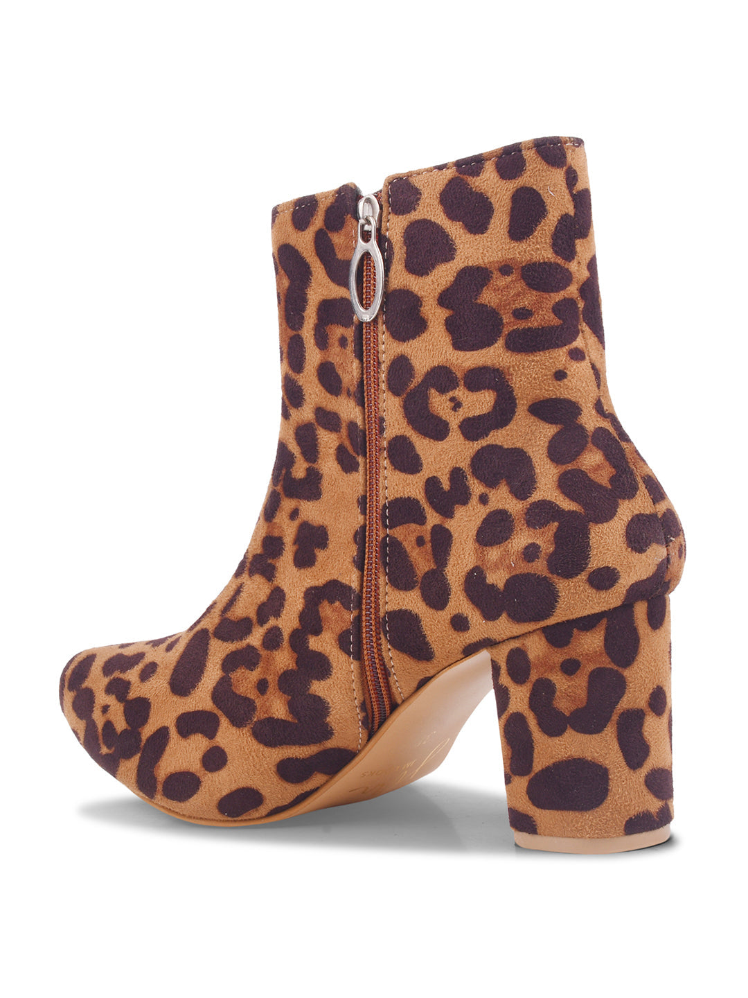 JM Looks Women Block Heel Ankle Boots with Zipper Pointed Toe