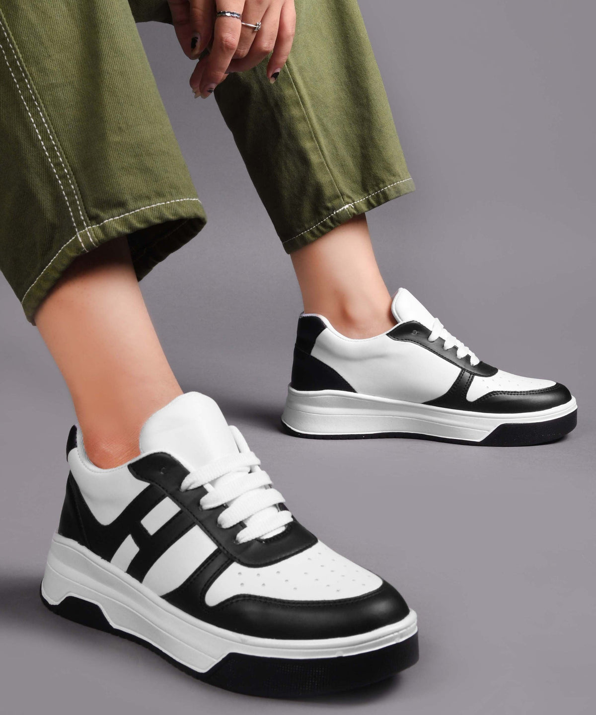 JM Looks Sneakers with Bold Design & Elevated Sole for Women