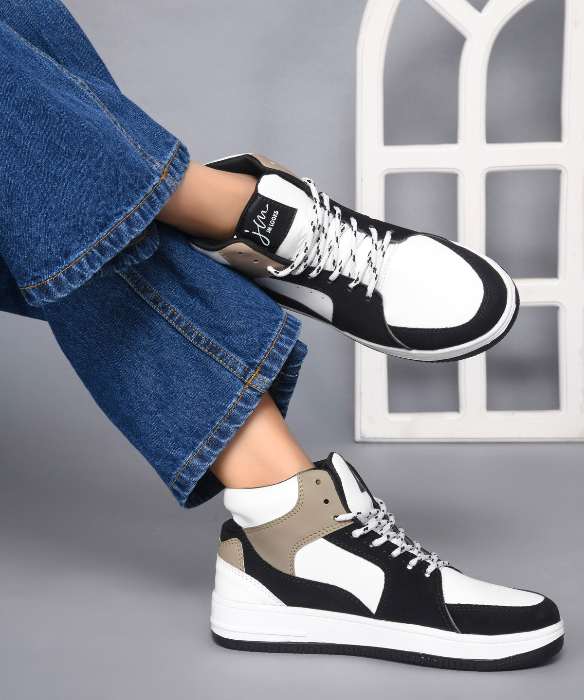 JM Looks High-Top Casual Lace-Up Sneakers