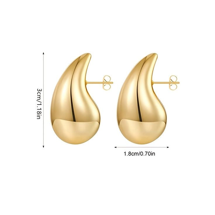 Salty Teardrop Chunky Gold Earrings