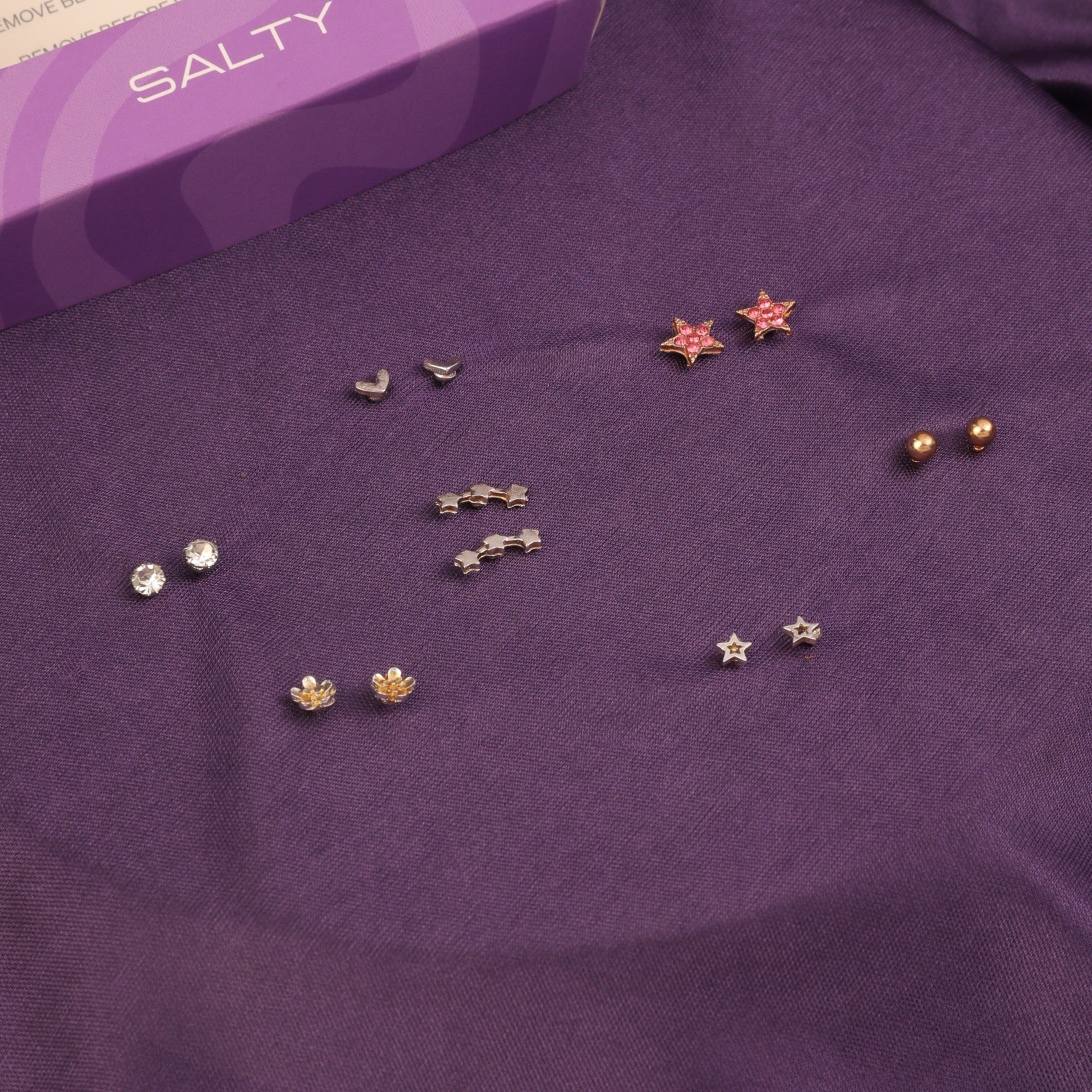 Salty "Starry" Weekly 7 Stud Earrings Set