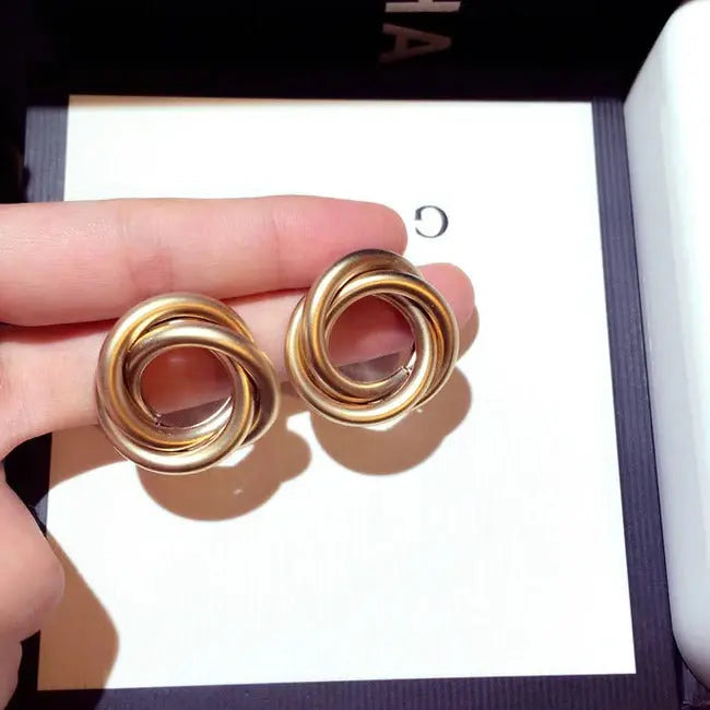 Salty Golden Crooked Minimal Earrings