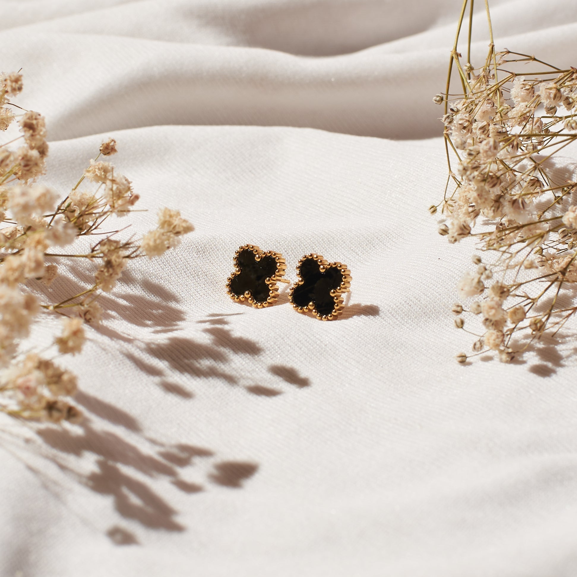 Salty Posh Night Clover Studs