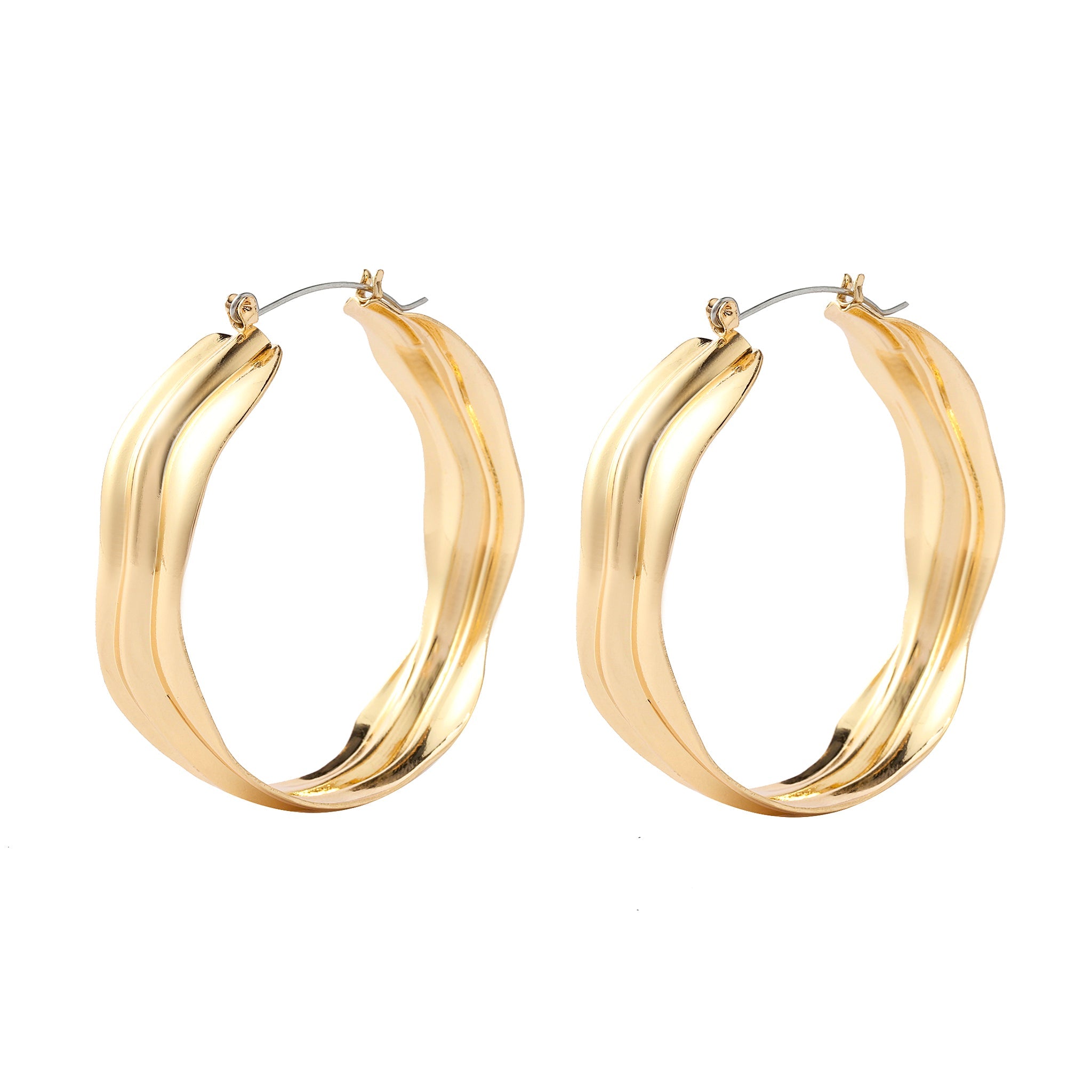 Salty Craggy Big Gold Hoop Earring