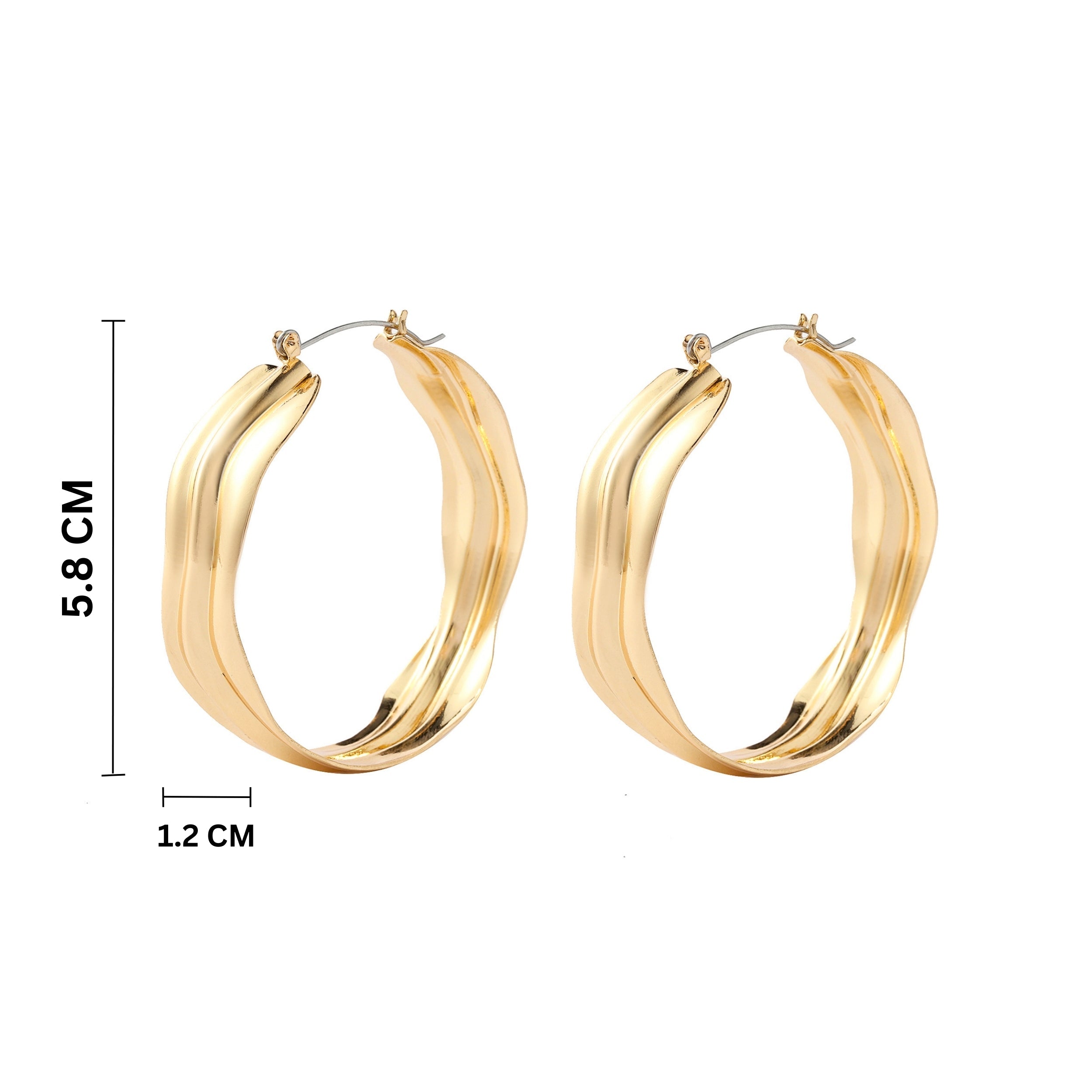 Salty Craggy Big Gold Hoop Earring