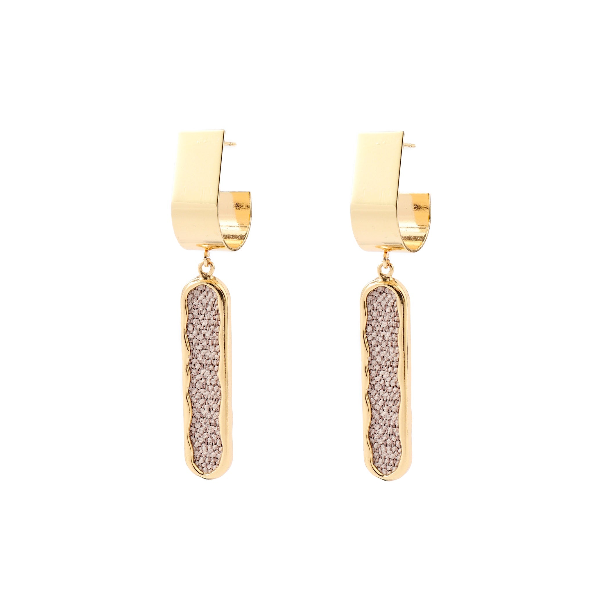 Salty Ojo O Beige Gold Earring