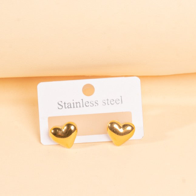 Salty Tender Heart Gold Earrings
