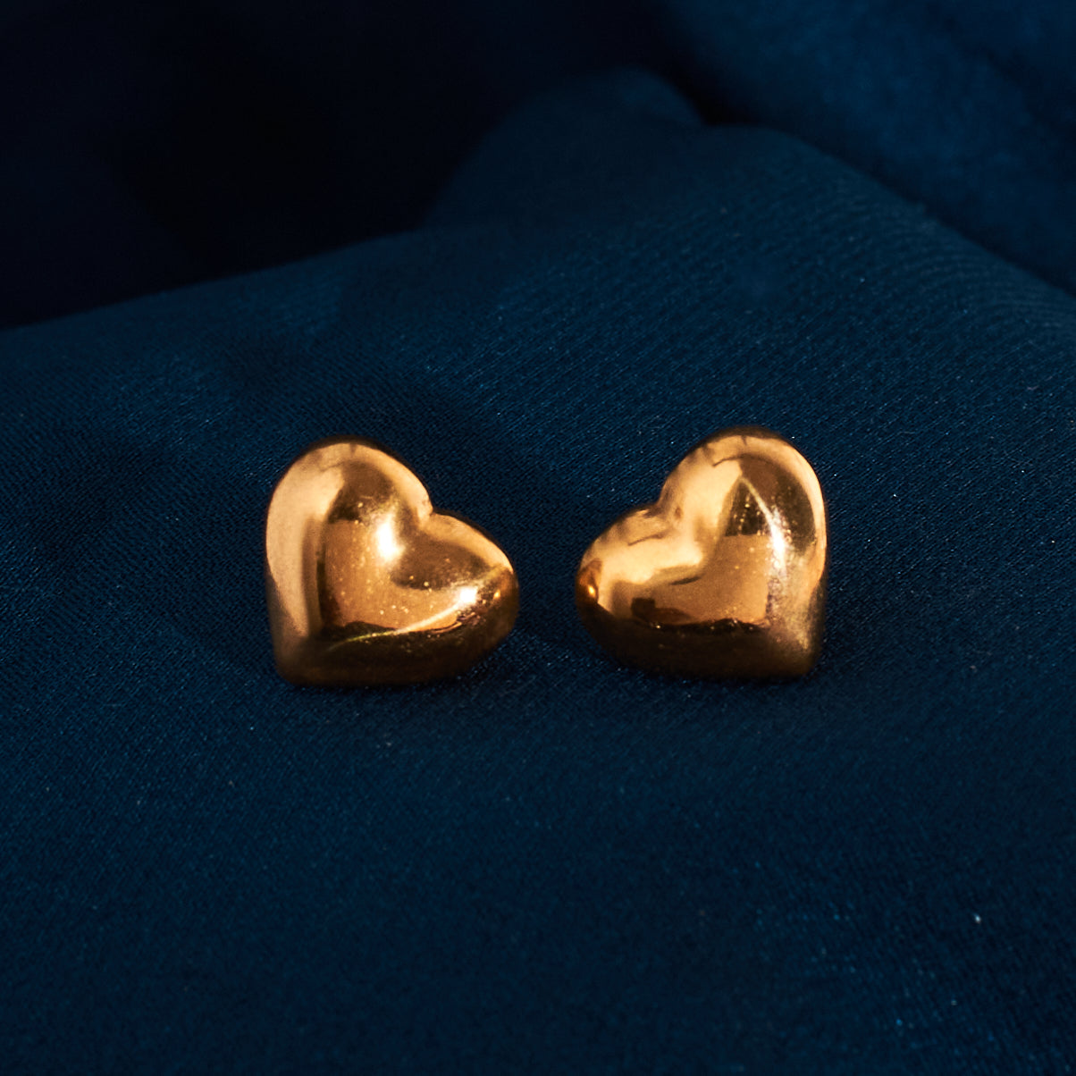 Salty Tender Heart Gold Earrings