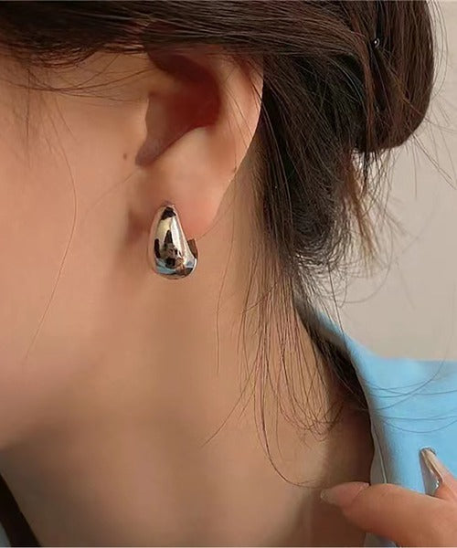 Salty Bold Silver Hoop Earrings