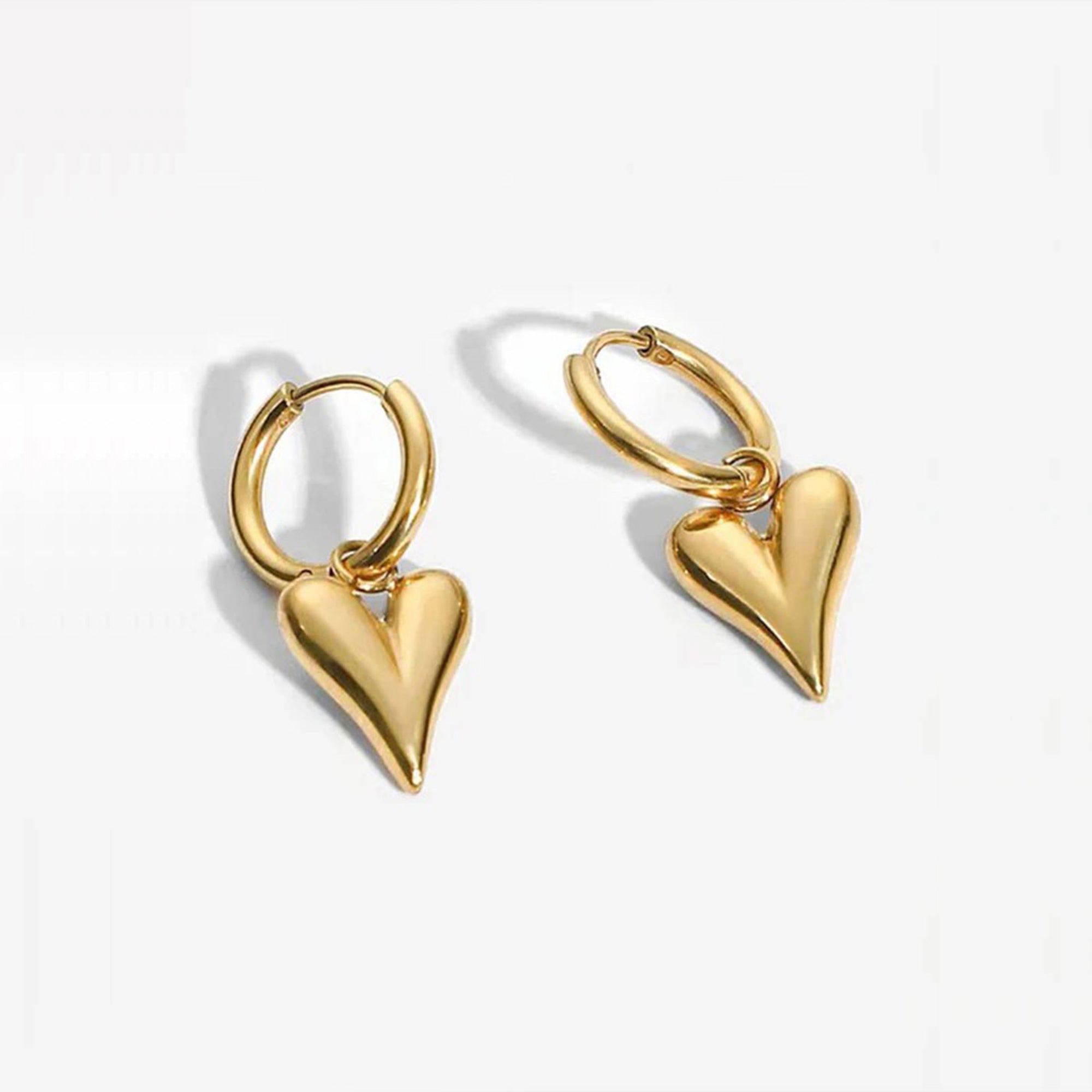 Salty Golden Heart Hoop Earrings