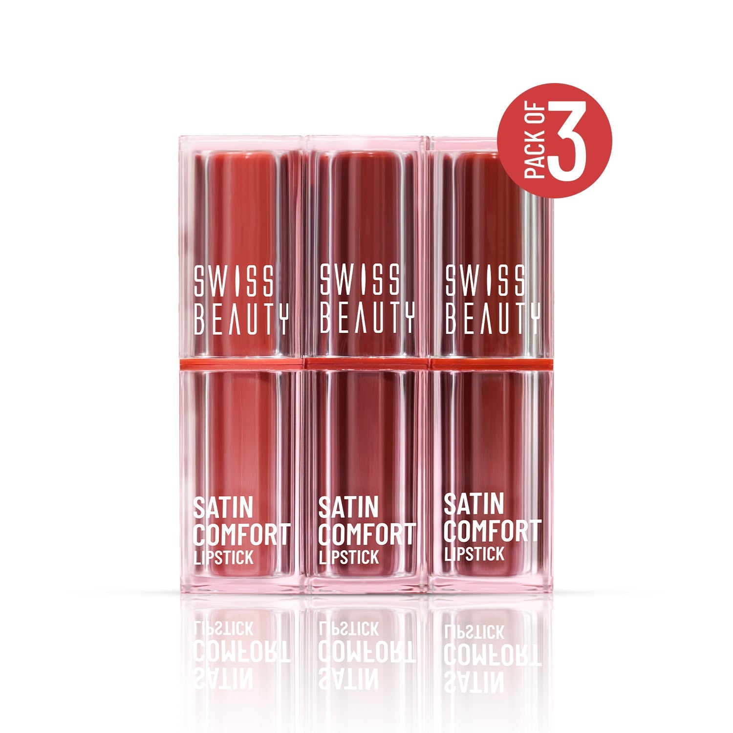 Swiss Beauty Satin Comfort Lipstick Trio3-in-1