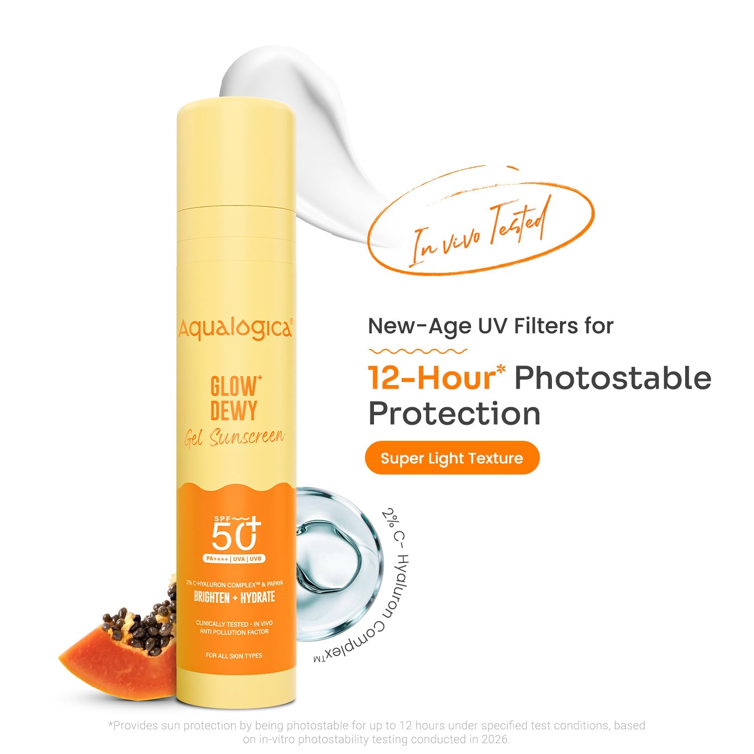 Aqualogica Glow+ Dewy Gel Sunscreen In-Vivo Tested Spf 50+ Pa++++