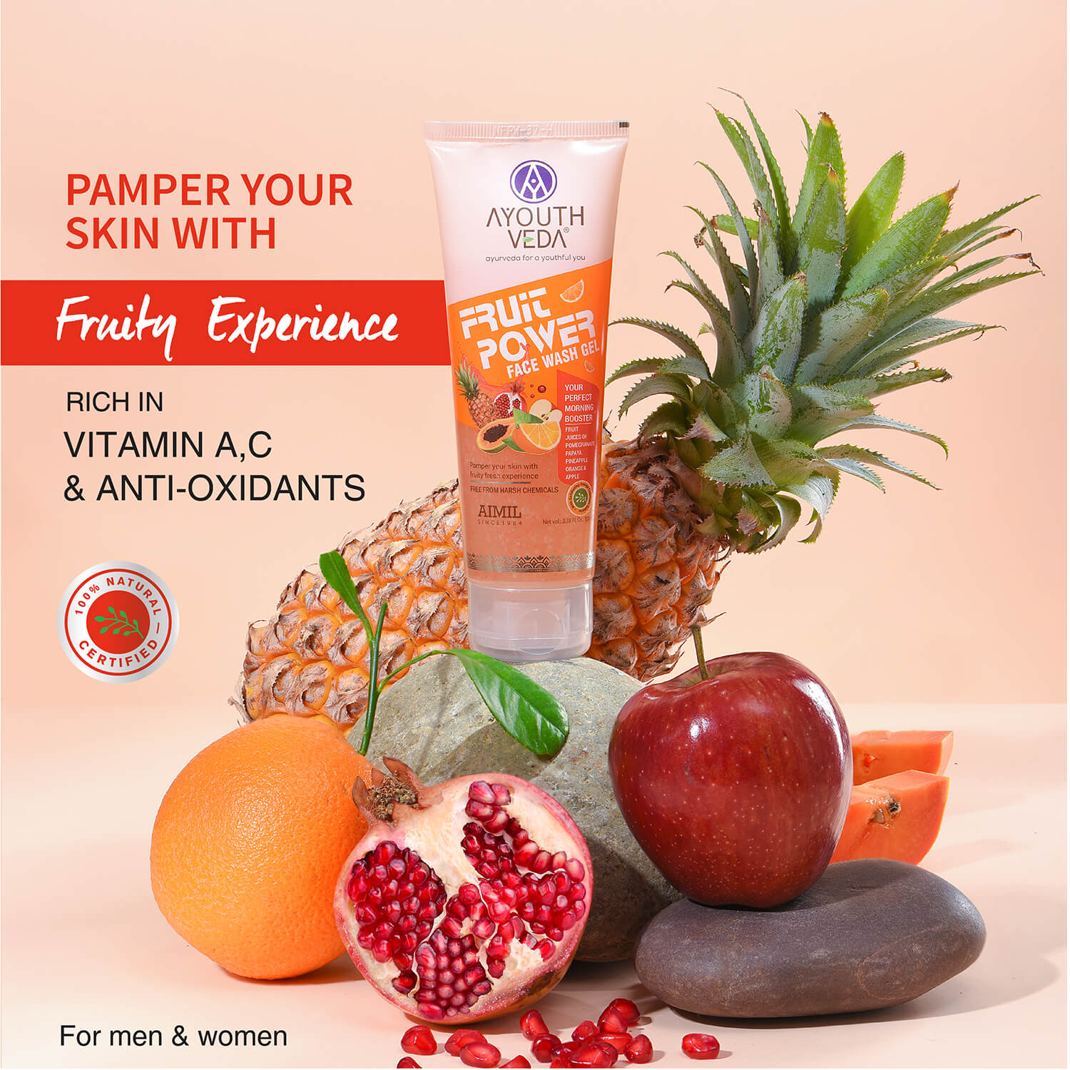 Ayouthveda Fruit Power Face Wash Gel (100ml)